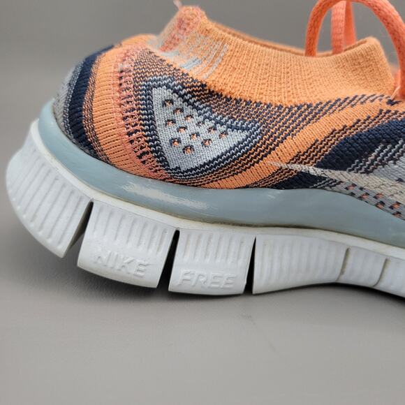 Nike Womens Free 5.0 Flyknit 615806-614 Orange Running Shoes Sneakers Size 6.5 - Picture 5 of 16